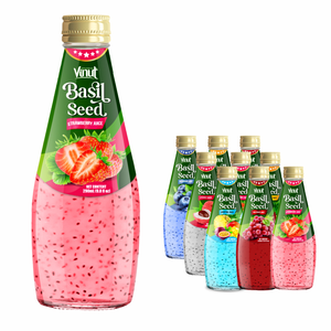 เครื่องดื่มเมล็ดโหระพากับน้ำสตรอเบอรี่290มล. เมล็ดเจียปราศจากน้ำตาล - Product Image 1