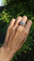 VANDANA CREATION Bague Moissanite Scintillante en Argent Sterling 925 Plaqué Or Sertie de Moissanite, Luxe, Mariage, Fiançailles, Intemporelle