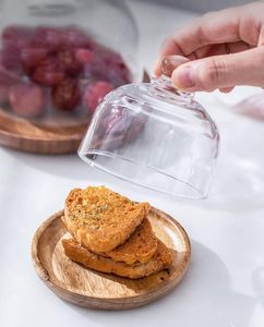 Base de Madera, Mini Soporte para Pastel, Plato de Madera con Cúpula, Bandeja para Servir Frutas, para Cocina, Bodas, Aperitivos y Postres - Product Image 2