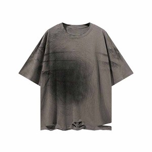 เสื้อยืดโอเวอร์ไซส์ผู้ชาย แขนสั้น คอกลม ผ้าเจอร์ซีย์คอตตอน สีพื้น ดีไซน์เรียบง่าย - Product Image 1