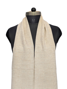 Bufanda Premium Beige Lisa con Textura para Mujer, Estola Hecha a Mano de Lana Acrílica de 28x80 Pulgadas, Chal de Fibra Suave de Alta Calidad - Product Image 4