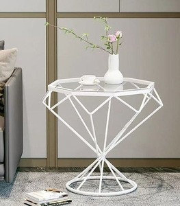 Table basse moderne en métal avec plateau en métal, meubles contemporains pour salon, décorative, non pliable - Product Image 3