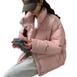 Women's Winter Warm Thick Short Parka Casual <b>Cotton</b> <b>Padded</b> Coat Stand Collar Breathable Simple Puffer Bomber Jacket Printed - Product Image 1