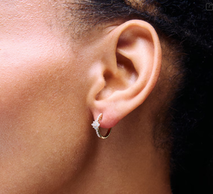 <b>Hoops</b> earrings Diamond Earrings Gold And <b>Silver</b> Earrings Natural and Lab Grown Diamond Earrings Fine Jewelry for Women - Product Image 3