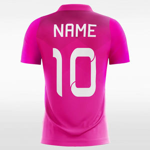 Maillot de football unisexe RICSA rose imprimé par sublimation, col rond, séchage rapide, polyester, pour adulte, avec nom d'équipe et logo frontal 10 - Product Image 2