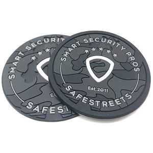 Patch en caoutchouc 3D en relief à coudre Smart Security Pros Safest Streets, motif cercle, cadeau - Product Image 1
