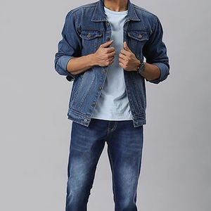 Blouson en jean d'hiver personnalisé pour homme - Qualité supérieure 100% coton respirant, séchage rapide, écologique, OEM, style décontracté streetwear, délavage à la pierre - Product Image 2