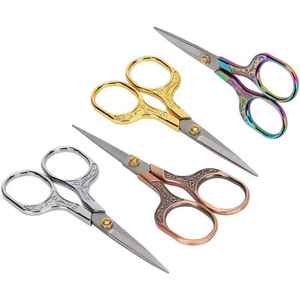 4pcs Vintage Stainless Steel Plum Blossom Embroidery Scissors Set for Sewing Office & Home Use Customized Logo For Bulk Order - Product Image 1