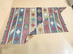 Alfombra Kilim Hecha a Mano con Patrón Geométrico, de Lana y Acrílico, Rectangular, Tejido Plano, para Pasillo - Product Image 2