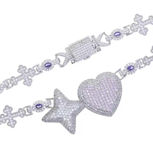 Collar de Cadena Cubana con Moissanita VVS de Corte Redondo Personalizado, Estilo Hip Hop, Oro Blanco, Plata 925, Joyería Fina para Hombre - Product Image 6