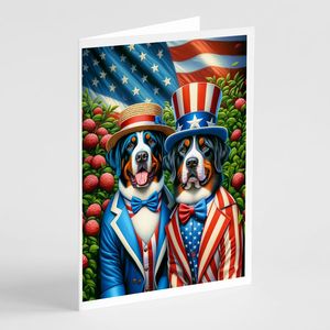 All American Greater pour Swiss Mountain Dog Cartes de vœux Pack 8 Lunatique A7 Taille 5x7 Cartes de note vierges avec enveloppes - Product Image 1