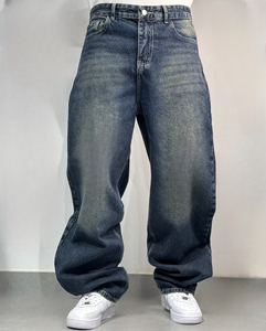 ผู้ผลิตกางเกงยีนส์ Edge Denim กางเกงยีนส์ทรงหลวมแบบสองชั้นเอวสูงสำหรับผู้ชาย รับผลิตตามแบบ MOQ ต่ำ ปี 2026 - Product Image 5