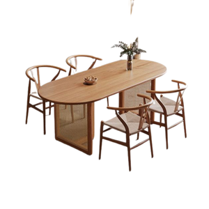 Juego de mesa de comedor de madera maciza Diseño simple de lujo para muebles de comedor y restaurante Fábrica directa - Product Image 1