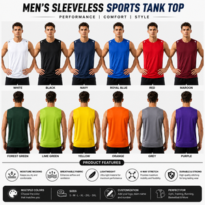 Camiseta Deportiva Personalizada sin Mangas para Hombre, de Secado Rápido, para Gimnasio, Baloncesto, Entrenamiento Atlético, Fabricación de Camisetas Deportivas - Product Image 2