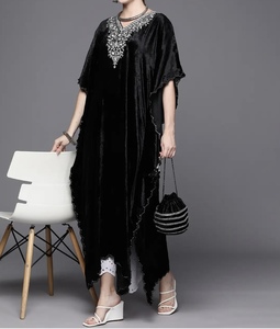 High Quality Trendy embroidery Dubai <b>kaftan</b> Beautiful hand work V Neck Islamic clothing Traditional Muslim women wear Loose Fit - Product Image 3