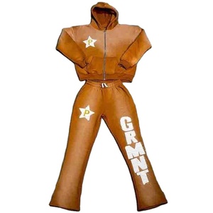 Ropa de calle personalizada, sudaderas con capucha con piedras preciosas y diamantes de imitación, lavado ácido, Vintage, Sol desteñido, estampado Dtg, conjunto de Sudadera con capucha de peso pesado, chándales para hombres - Product Image 1