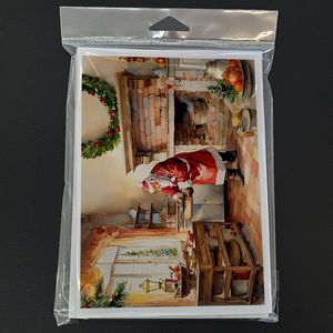 Whimsical A7 Size <b>5x7</b> Blank Note Cards Pack of 8 Cookies with Santa Claus Greeting Cards with <b>Envelopes</b> - Product Image 3