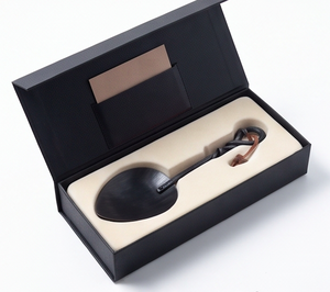 Espátula de Metal Negro Mate con Mango Trenzado, Diseño Industrial, Cubiertos Duraderos para Comedor Rústico - Product Image 6