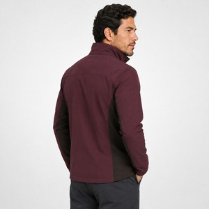 Veste polaire bordeaux pour homme, col montant, fermeture éclair, coupe-vent, décontractée, pour l'automne, coupe ajustée, en polyester tricoté - Product Image 5