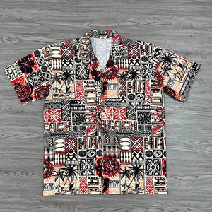Men's Blue Short Sleeve Hawaiian <b>TShirt</b> With Palm Tree Print Regular Fit Casual Wear - Product Image 3
