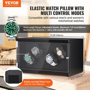 Super silenzioso giapponese Mabuchi Motors Watch Winder 4 orologi automatici per uomo donna blu LED luce accessori per schede ad alta densità - Product Image 2