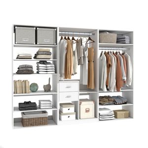 Freestanding armadio modulare bianco armadio spazioso con aste sospese 70.86 "W X 16.04" D X 70.86 "H - Product Image 2