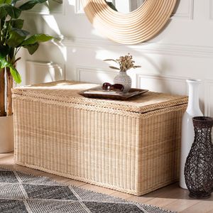 Handmade Large Rattan <b>Storage</b> <b>Trunk</b> with Lid Natural <b>Wicker</b> <b>Storage</b> Box for Home Decor Handwoven <b>Wicker</b> Chest for Living - Product Image 3