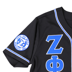 Maillot de baseball noir Zeta Phi Beta ZPB avec broderie de lettres grecques, chemise boutonnée pour femme, vêtement sportif universitaire, vêtement haut de gamme - Product Image 6