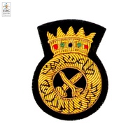 Insignes de grade en uniforme malaisiens OEM, écussons en fil de métal, fabriqués en gros, brodés à la main, en or et en argent