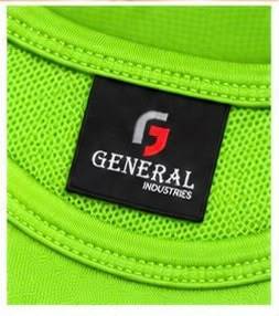 Débardeur de sport respirant pour femme General Industries, vert vintage, col rond, color block, 100 % polyester - Product Image 3