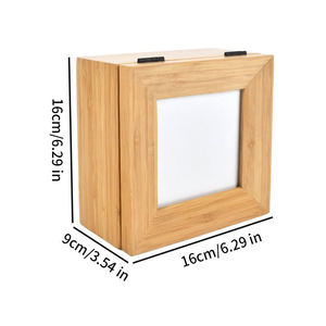 Wooden Pet Urn Photo Cremation Keepsake <b>Box</b> Square Simple Style for Dogs - Product Image 3