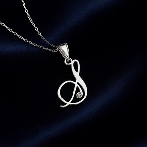 Customize <b>Pendant</b> Diamond Letter S <b>Initial</b> <b>Pendant</b> Necklace Dainty Monogram Necklace 10K 14K 18K Gold or 925 <b>Silver</b> & Gold - Product Image 3