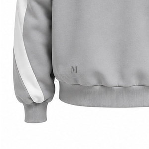Custom Logo Gray White Color Blocking Tracksuit 100% Set Full <b>Zip</b> <b>Hooded</b> 450 Gsm Sweatshirt Pants - Product Image 4