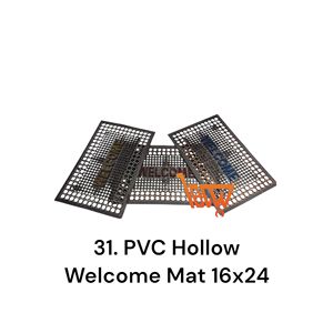 PVC Hollow Welcome Doormat 16x24 Inch Anti-Slip <b>Floor</b> Mat for Home & Hotel Bathroom Door Use - Product Image 2