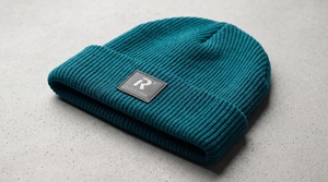 Bonnet ajustable en tricot côtelé 3D 100 % acrylique brodé sur mesure, chaud pour l'hiver, avec revers et logo tissé pour hommes et femmes - Product Image 4