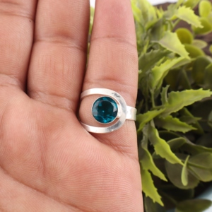 NEW Arrival 2026 Luxury 925 Sterling Silver Coated <b>Blue</b> Apatite Gemstone <b>Ring</b> for Women Girls-Engagement Anniversary Party - Product Image 1