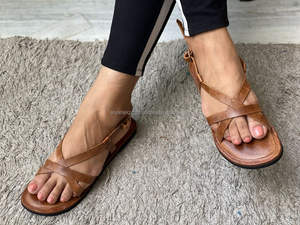 Women Stylish Tie up Sandal Full Grain <b>Leather</b> Flip Flop Sandal Slipper - Product Image 2