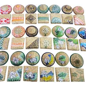 Mini porte-clés en forme de panier en herbe, souvenir, matériau en herbe de jonc naturel, pour cadeau et décoration, Vietnam - Product Image 3