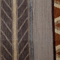 Tapis géométrique en laine tufté à la main Desert Rhythm, gris et marron, à rayures tribales, pour salon, hôtels, intérieurs, antidérapant