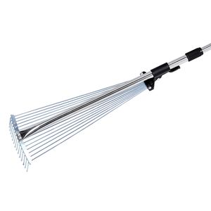 Rastrello per foglie in acciaio a 15 denti, resistente, con testa larga 7,5 pollici e manico lungo 32 pollici regolabile per prati - Product Image 5