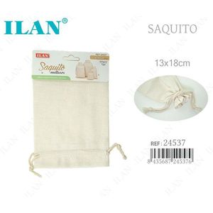 Sacchetto Multiuso Ilan 13x18cm in Cotone e Poliestere con Cordoncino - Product Image 1