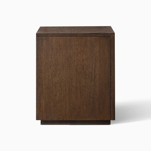 Table de chevet moderne Kimberly en teck massif avec 1 tiroir, finition brun foncé, mobilier de chambre de haute qualité pour usage intérieur - Product Image 4