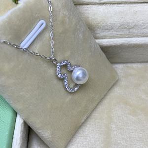 Pendentif en argent S925 de haute qualité avec perle de culture d'eau douce Aurora ronde de 6-7 mm de Zhuji, sans défaut, pendentifs et breloques - Product Image 2