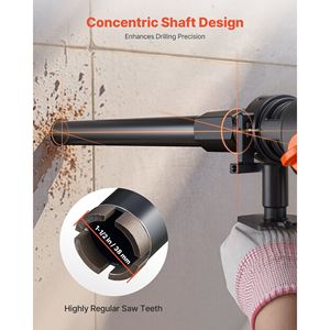 Punta da trapano a corona di alta precisione da 1-1/2 pollici per muratura e cemento, profondità di foratura 14 pollici, filettatura interna 1-1/4 In-7, per foratura a umido - Product Image 6