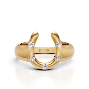 Moissanite <b>Wedding</b> Statement Ring in 925 Silver Luxury Men's Cocktail Ring with <b>Horseshoe</b>-Motif Structural Design - Product Image 2