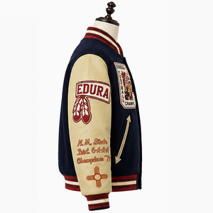 Custom Manufacturer Wholesale High Quality Chenille Varsity <b>Jacket</b> for <b>Men</b> 100% Wool Breathable Streetwear Winter - Product Image 2