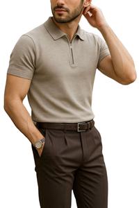 เสื้อโปโลผู้ชายแขนสั้นผ้าฝ้าย 100% ขายส่ง ปกพับได้ สไตล์ลำลองธุรกิจ อเนกประสงค์ ป้องกันการเป็นขุย - Product Image 3