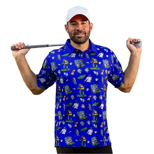 เสื้อโปโลผู้ชายลายการ์ตูน แขนสั้น ระบายอากาศได้ดี ทรงปกติ สวมใส่สบาย ดีไซน์ลายพิมพ์ ผ้าโพลีเอสเตอร์ทอ - Product Image 3