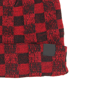 Gorro de Punto a Cuadros Rojos, Gorro de Invierno Unisex para Adultos, Estilo Casual, 56-58 cm de Circunferencia de Cabeza, Material Acrílico - Product Image 5