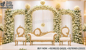 Compre al por mayor un juego de sofás para parejas de boda, estilo italiano, sofás de madera para parejas de boda, juego de sofás de 3 piezas para novios. - Product Image 4
